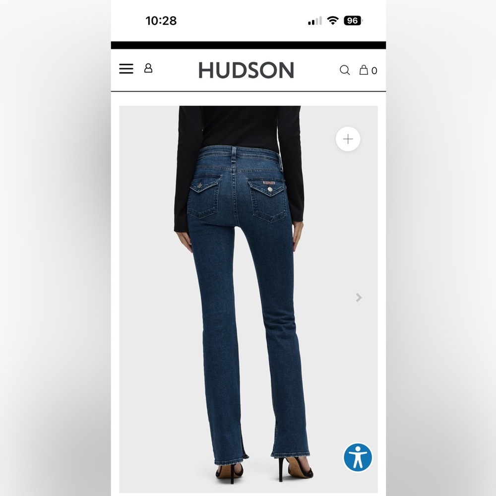 Hudson Barbara Hi-Rise Bootcut w/ Flap Jeans - size 25, Olympia